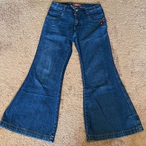 Rare / Vintage 1990s KikGirl Blue Jeans - Bell Bottoms